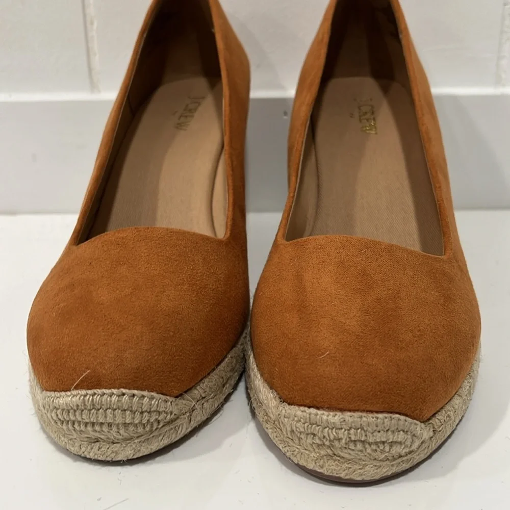 J. Crew factory Espadrille Wedges Shoes in Pale Clay Brown Suede Size 9 NWOT